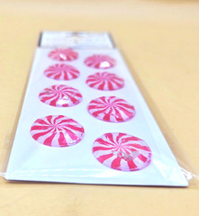 Christmas Paper Crafts PEPPERMINT CANDY GEMS 8pc Dimensional Stickers, NEW