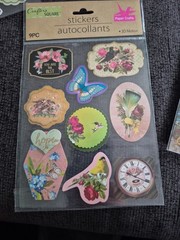 Crafters Square/ASSORTED-Metallic,Floral,Pop-Up,3D Motion Stickers/Lot of 6/NEW