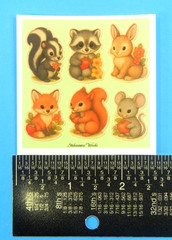 Cute Woodland Animals Fruit & Flowers Mini Sticker Sheet