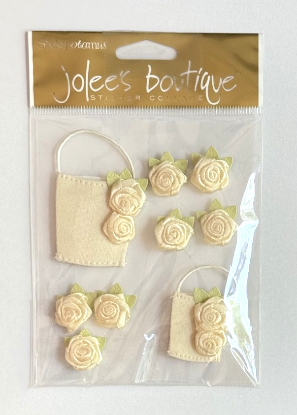 Jolee’s Boutique FABRIC FLOWERS 3-D STICKER COLLAGE scrapbook HANDCRAFTED