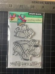 New Penny Black Rubber Stamp clear set SENDING WARM WISHES friends free USA Ship