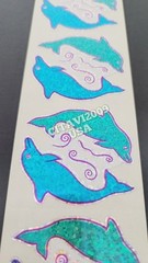 HAMBLY STUDIOS PRISMATIC BLUE TEAL DOLPHINS OCEAN VINTAGE RARE RETIRED