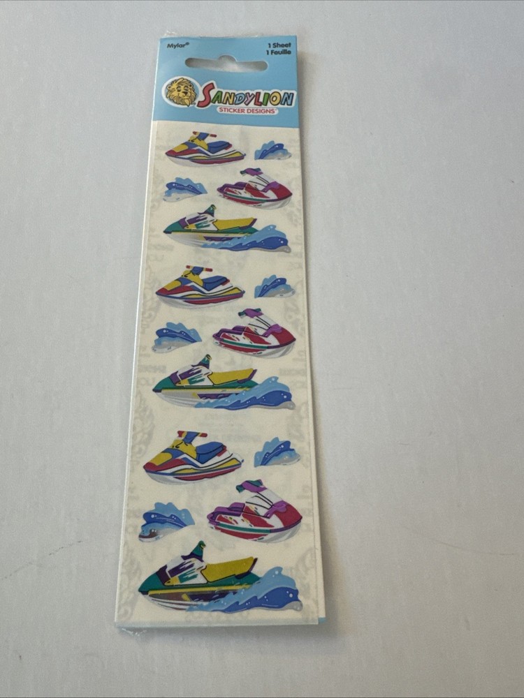 SandyLion Lot of 1 Strip New Jet Ski Vintage Stickers Metallic X6