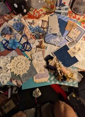 Handmade Scrapbooking Embellishments Mixed Lot Blue Floral Butterflies