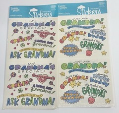 2 Frances Meyer Ask Grandpa & Grandma Grandparents Vintage Stickers Scrapbooking