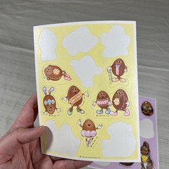 HTF Hallmark VTG Chocolate Eggs Sticker Sheet Scratch & Sniff 1984 80s Easter