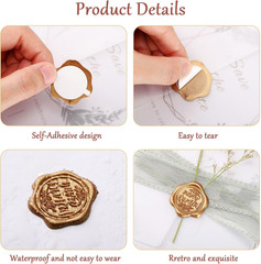 You’Re Invited Wax Seal Stickers – 100 Pack Envelope Seals – Self Adhesive Gold