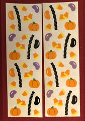 Mrs Grossman’s HALLOWEEN CANDY Lot of 2 Sticker Strips Candy Corn, Pumpkins