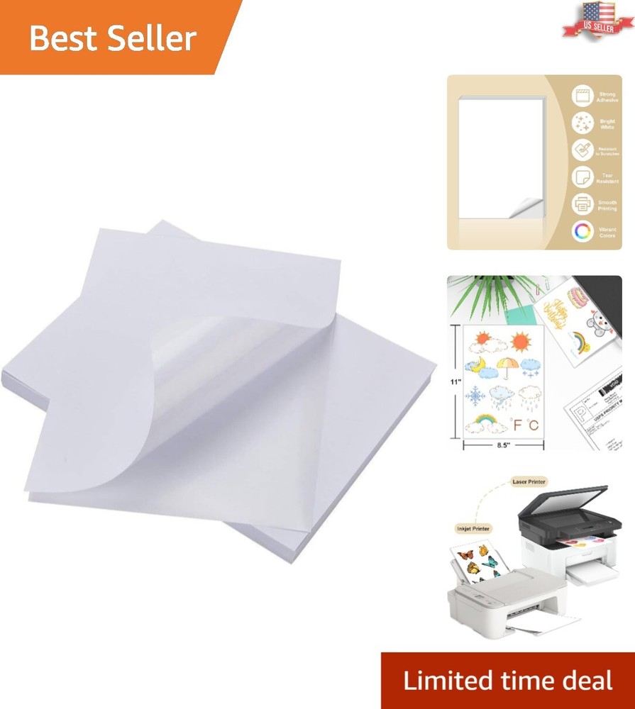 High-Quality Full Sheet Label Stickers for Laser & Inkjet Printers – 500 Count