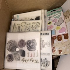 Lot Papercrafting Junk Journal Stamps Paper Stickers Diecuts CTMH Recollections