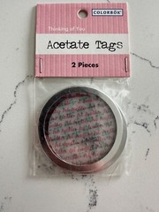 Colorbok 2PC Acetate Metal Rim Tags ~ Thinking of You ~ Scrapbooking Craft