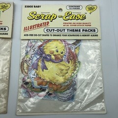 What’s New Scrap Ease Die Cut Acid Free Scrapbook embellishments lot of 4