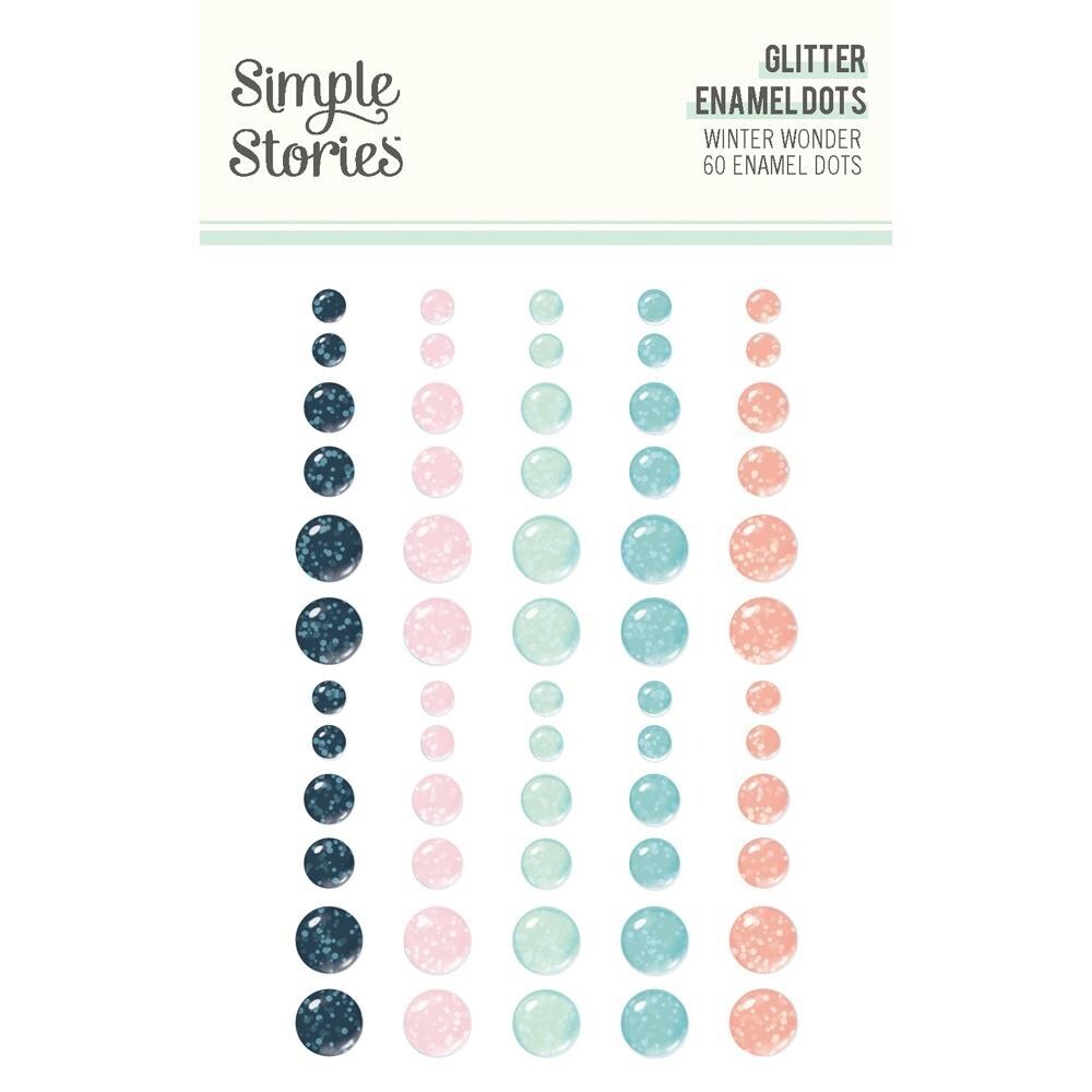 Crafts Enamel Dots SS Sticky Back Glitter Winter Wonder Pink Blues Orange