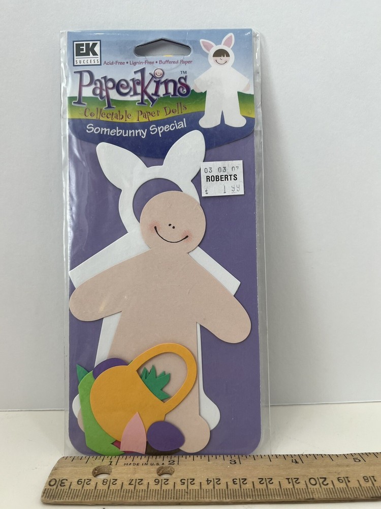 EK Success Paperkins Paper Doll Somebunny Special, New