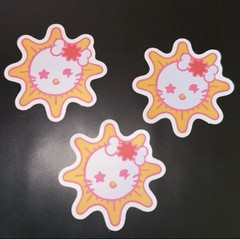 (3x) Decal Stickers Hello Kitty X Chief Keef Glo Gang Logo custom 2 inches