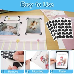 432 Pcs Self-Adhesive Acid Free Photo Corners for Scrapbooking and Albums (Black