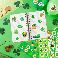 100 Sheets Shamrock Stickers, 1140Pcs St Patricks Day Decorations & Accessories