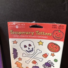 Vtg Lot NOS Halloween Stickers American Greetings Temporary Tattoo Forget Me Not