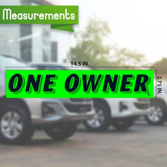 Chartreuse Green ONE Owner Windshield Stickers, 12-Pack, Made in USA