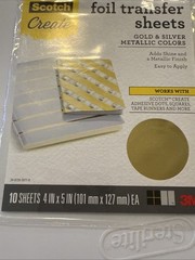 Scotch Create Gold and Silver Foil Transfer Sheets 10 Sheets per PKG 4inx5in