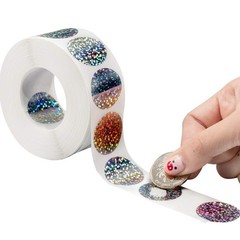 1000 Scratch Off Stickers – DIY Holographic Circle Labels for Games & Gifts, 1