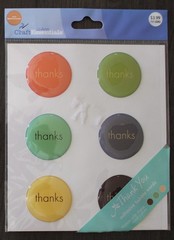 JoAnn Craft Epoxy Stickers Thanks adhesive bubble words 6 pieces orange yellow