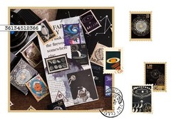 45pcs Gold Foiled Galaxy Space Stickers Pack, Full moon, Crescent moon,Astrology
