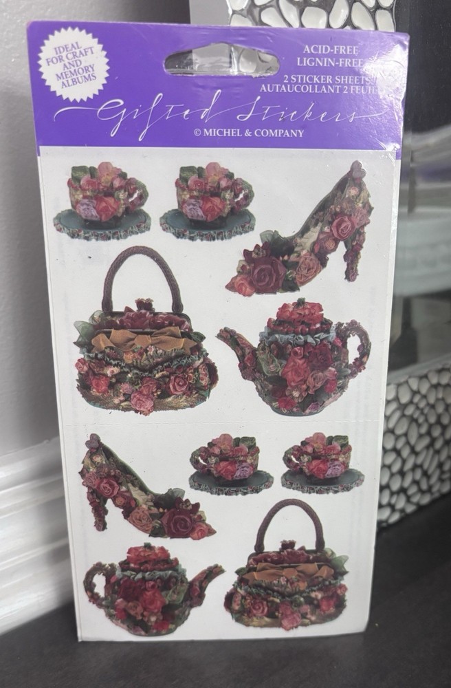 Michel Company New Stickers Antique Ribbon Roses scrapbook Victorian Tea Party