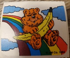 RARE VINTAGE MURPLE SCRATCH SNIFF STICKER 3M 1984 BANANA BEAR
