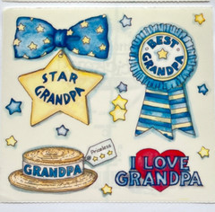 ❤️ Vintage 90s GRANDPA STICKERS hat bow tie star LOVE Frances Meyer LUCY RIGG ❤️