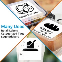 2″x2″ Direct Thermal Labels Square 700/Roll for Thank You Stickers QR Code Decal