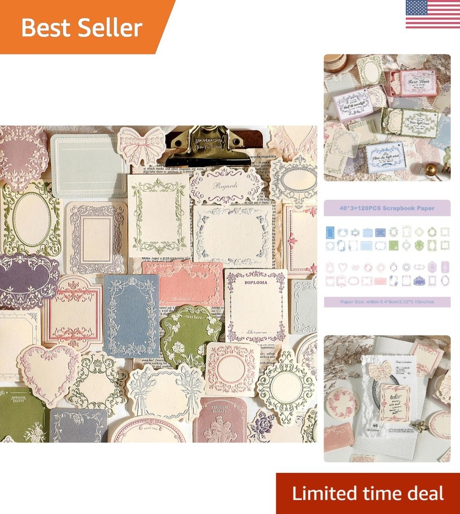 Aesthetic 120pcs Vintage Scrapbooking Paper – Ideal for Junk Journals & Planners