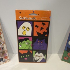 Lot of 3 pc Stickety Doo-Da HALLOWEEN Ghost Monster Cat Vampire Bat 2 Sheets NIP
