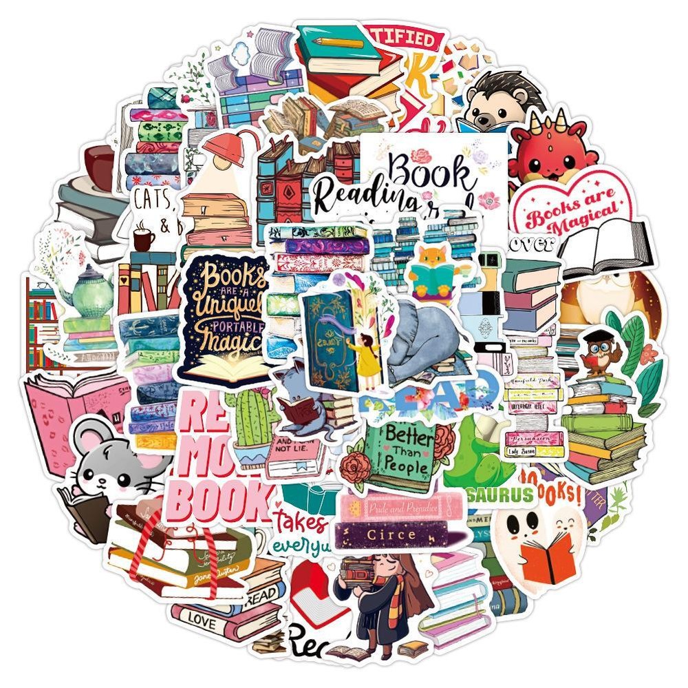 Books Reading Animals Stickers Teacher Vinyl Decal Reward School Pack Lot 50pcs