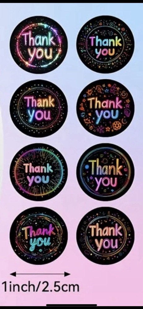 40pcs Thank You Stickers 1 Inch Small Business Envelope Seals Bridal baby Shower