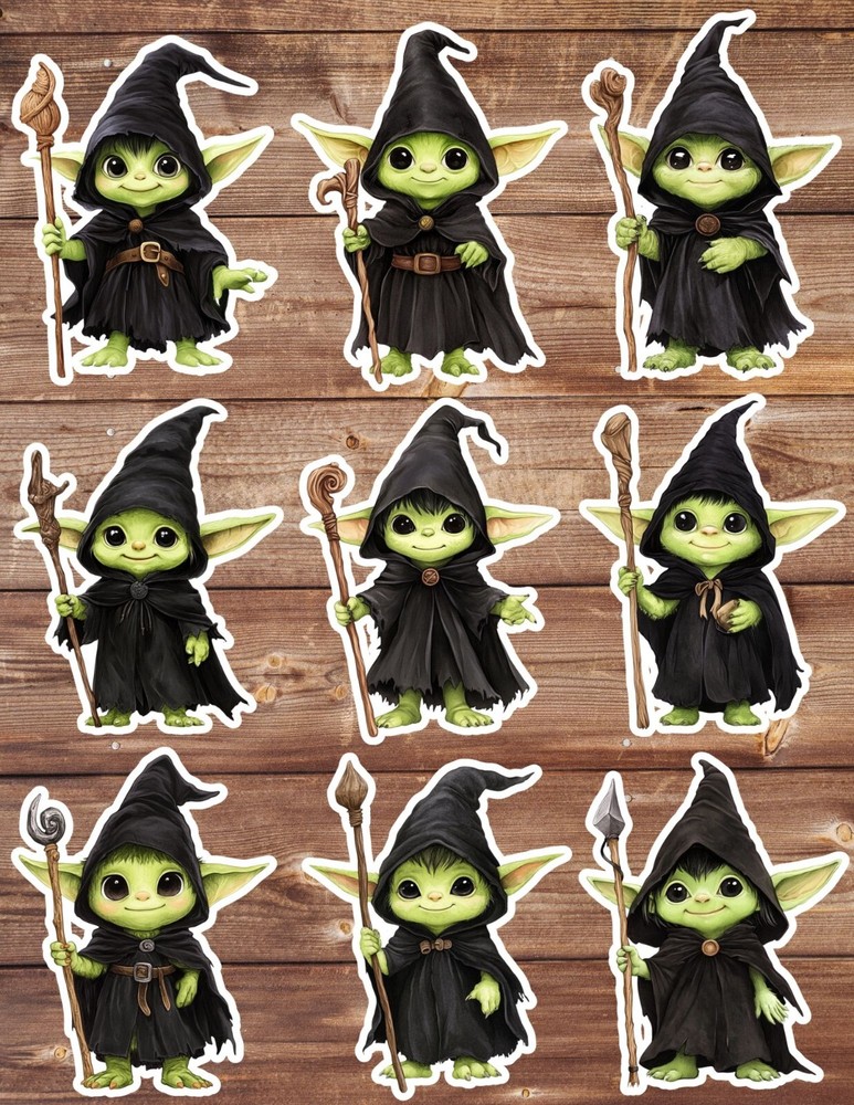 Cute Little Goblin Die Cut Vinyl Stickers Set Scrapbooking Laptop Waterbottle