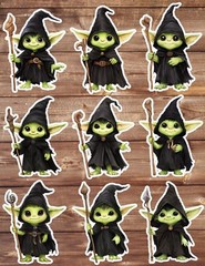 Cute Little Goblin Die Cut Vinyl Stickers Set Scrapbooking Laptop Waterbottle