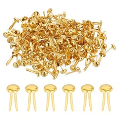 1000 PCS Paper Brass Fasteners Split Pins, Gold Tone, 4.5 x 8 mm