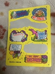 90’s Vintage Post-it Removable Sticker Sheet Monsters Do Not Disturb Beware 1990