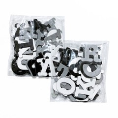 Chipboard Alphabet Letters Dimensional Scrapbook Embellishment Black White Grey