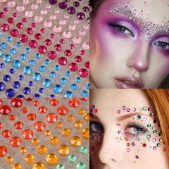 1345 Pcs Eye Face Rainbow Rhinestone Stickers Acrylic Self Adhesive Gems Jewels