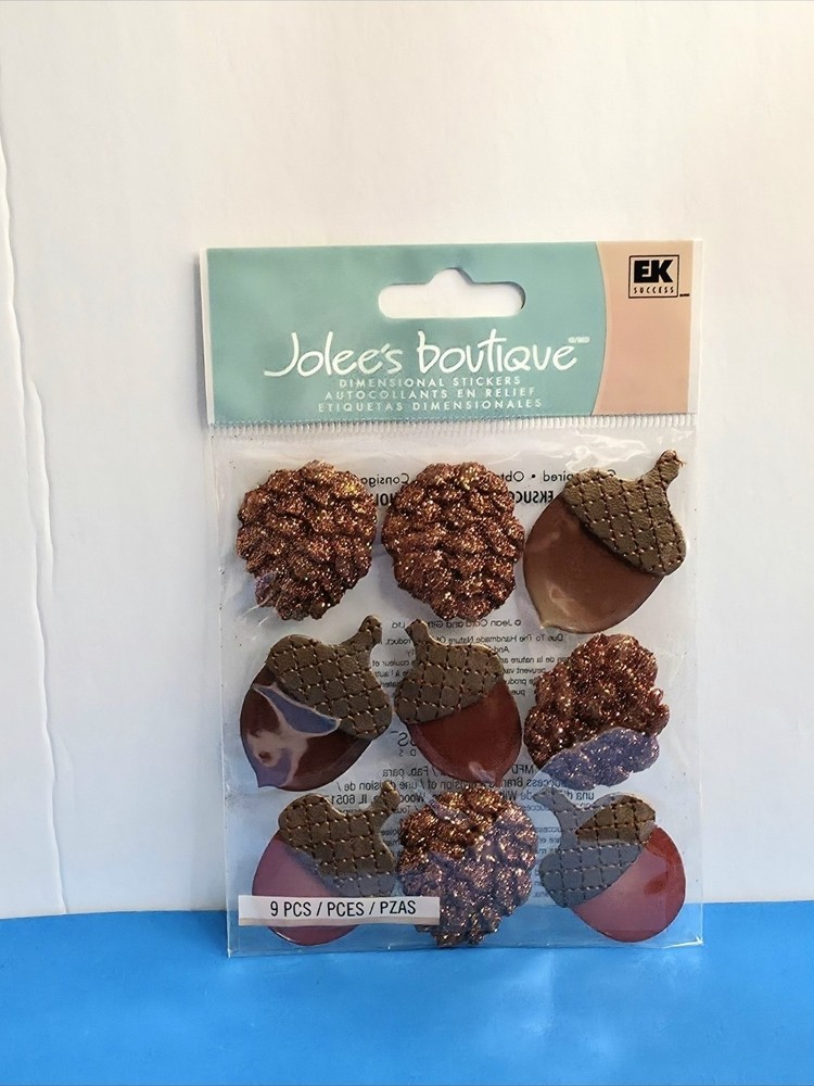 FREE SHIP Jolee’s ACORNS Scrapbook Sticker ANIMALS DOGS BIRD SQUIRRELS TREE FALL