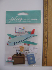 Jolee’s AIRPLANE TRAVEL Plane Passport Luggage Postcard 6 Pieces NOS