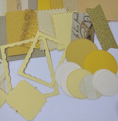 50 Pc Yellow Cream Scrap Paper Pattern Textured Shapes Junk Journal Paper Craft