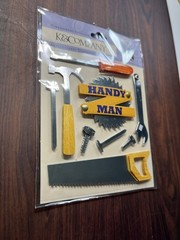 K&Company Dimensional Stickers-Handy Man Tools Screws Hammer Screwdriver Saw