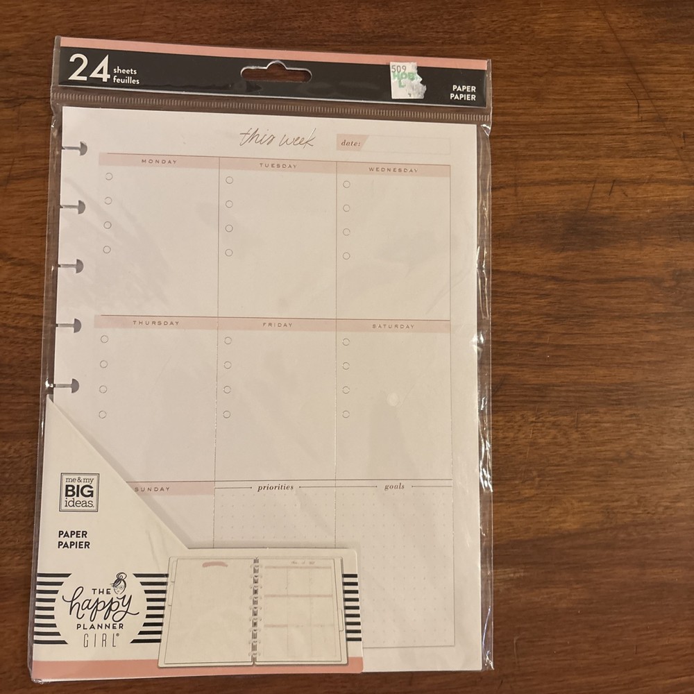 Minimalist The Happy Planner Girl 2021 Classic Fill Paper -This Week- 24 Sheets-