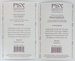 Vintage PSX Designs Stickers SET of 2 Sheets 4″X6″ Sunflower/Butterfly/Love NEW