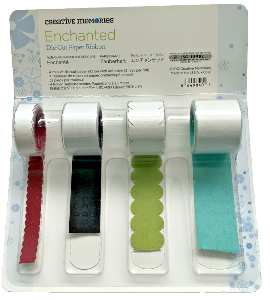 Creative Memories ENCHANTED Die Cut Paper Ribbon NEW 2012 Retired 4 rolls READ