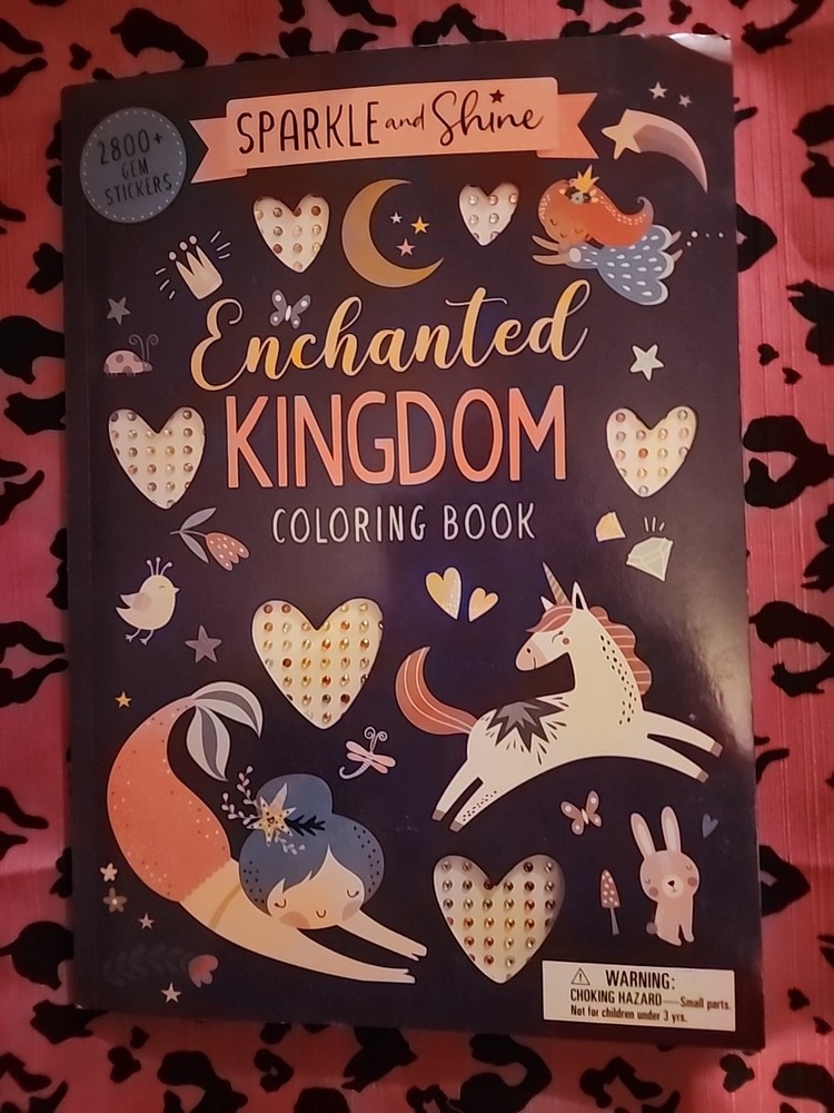 Sparkle and Shine Enchanted Kingdom color book with BLING BLING stickers NEW