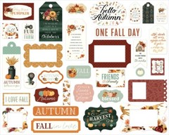 1 Pack Carta Bella Paper HARVEST Fall Frames & Tags Die Cut Cardstock Pieces